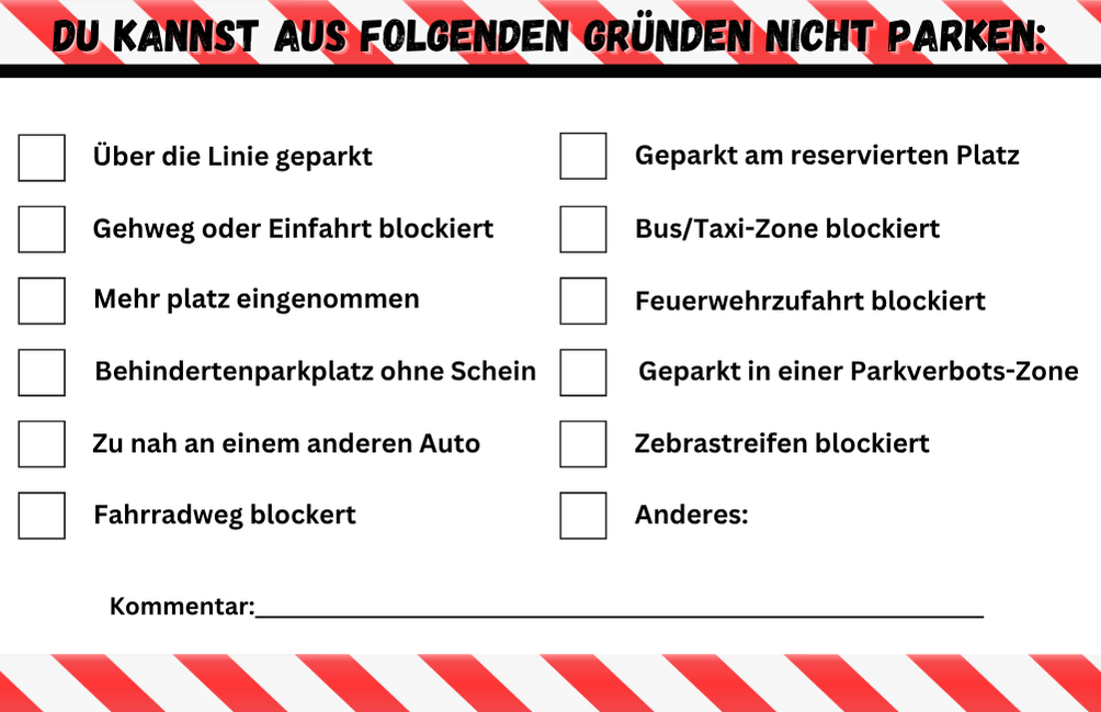 Manchmal ist es besser, einfach zu Fuß zu gehen. ParkCards