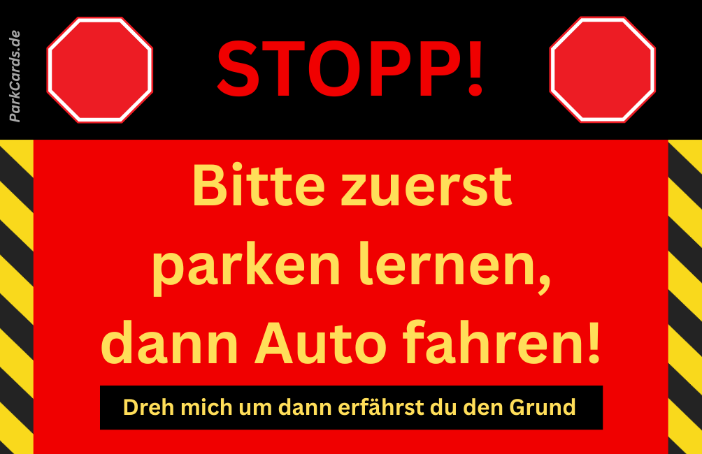 Bitte zuerst parken lernen, dann Auto fahren! ParkCards
